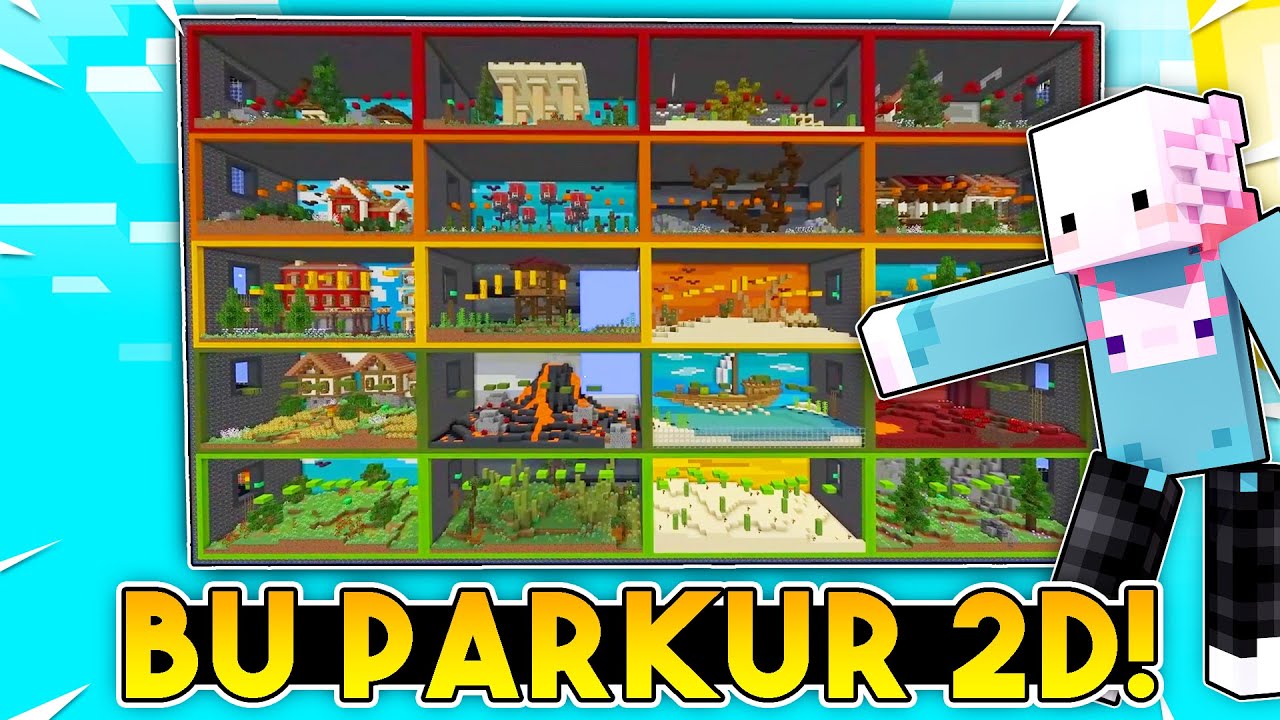 Minecraft'ta 2D PARKUR YARIŞI!!!