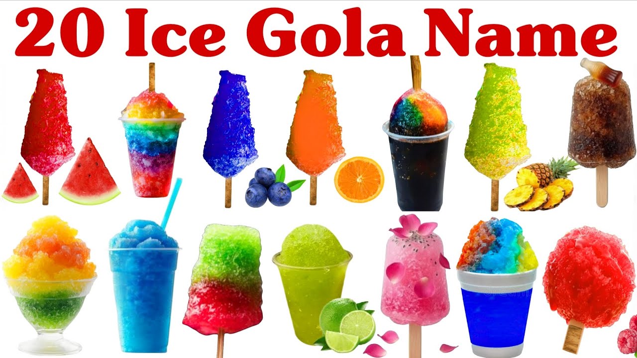 20 Ice Gola Names | 20 बर्फ गोला के नाम English और Hindi में | Kids Learning Video