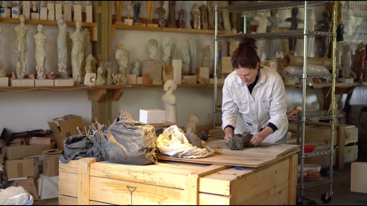 Carving marble and sculpting clay female figures: Goddess with Claire McArdle sculptor