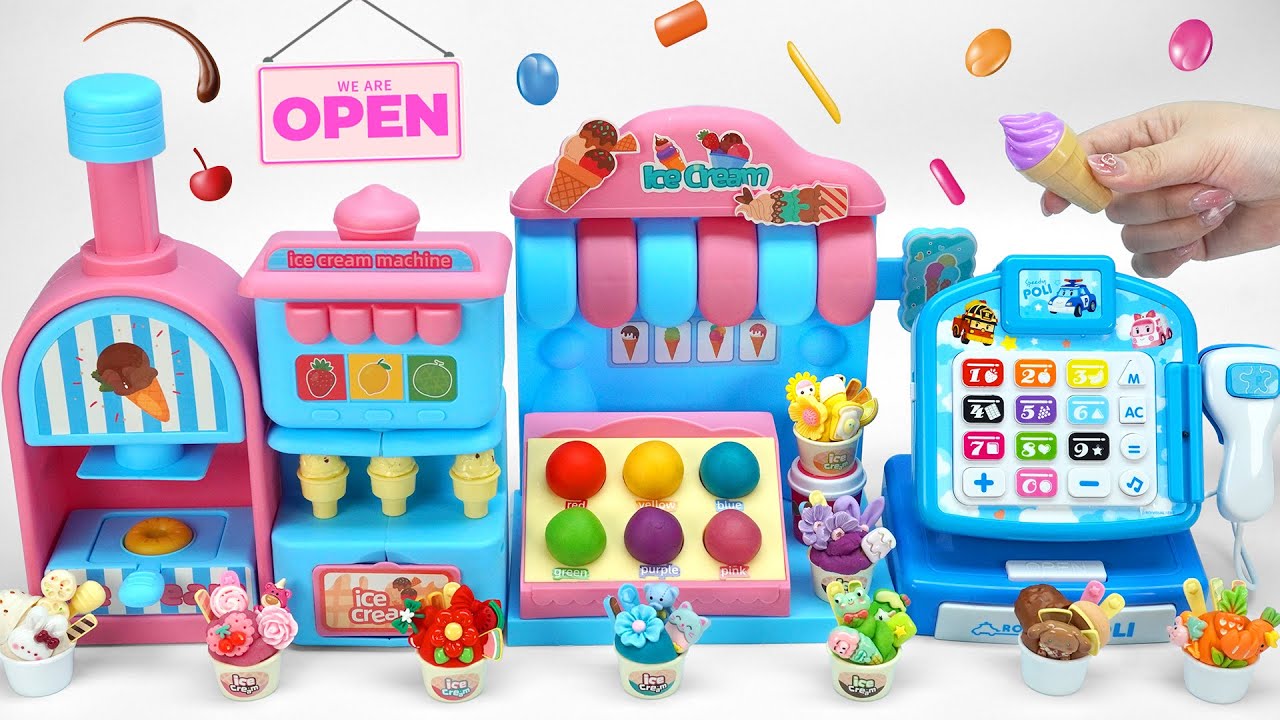 Satisfying Unboxing Rainbow Food Toys 🍧 Fruit Dessert with toys!  플레이도 무지개 아이스크림
