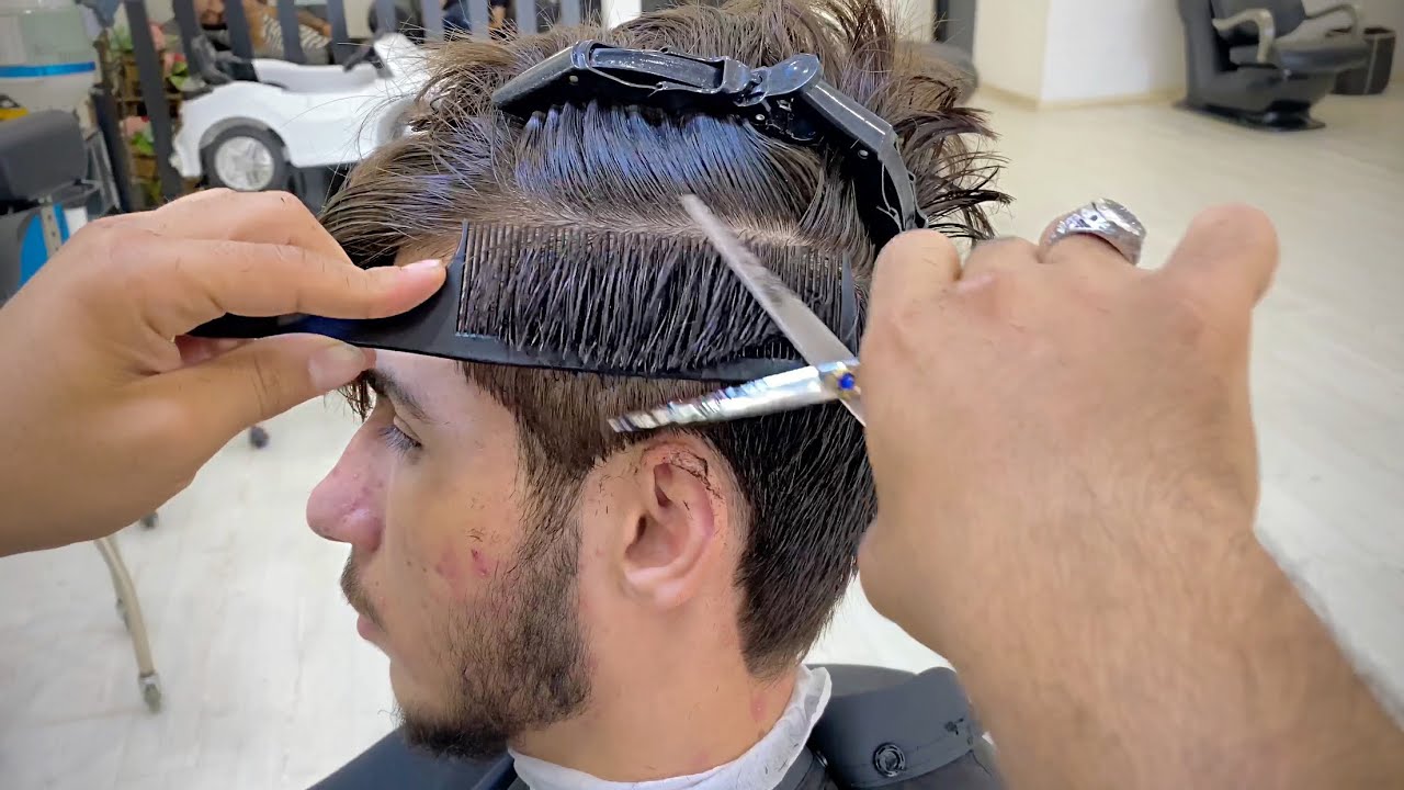 🔴تعليم الحلاقة بالمقص والمشط 💈✂️ خطوة بخطوة شرح مفصل للمبتدئين