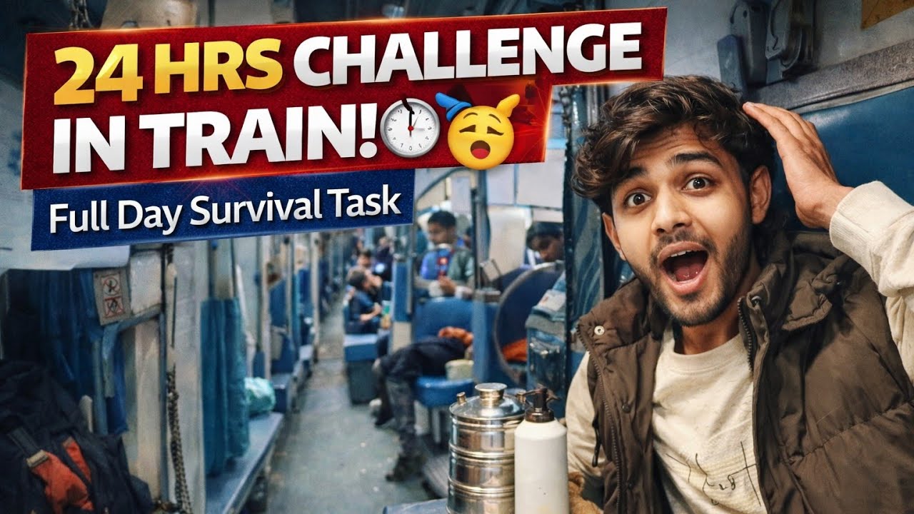 24 HRS Challenge In Train 😱🚆 | Full Day Survival Task