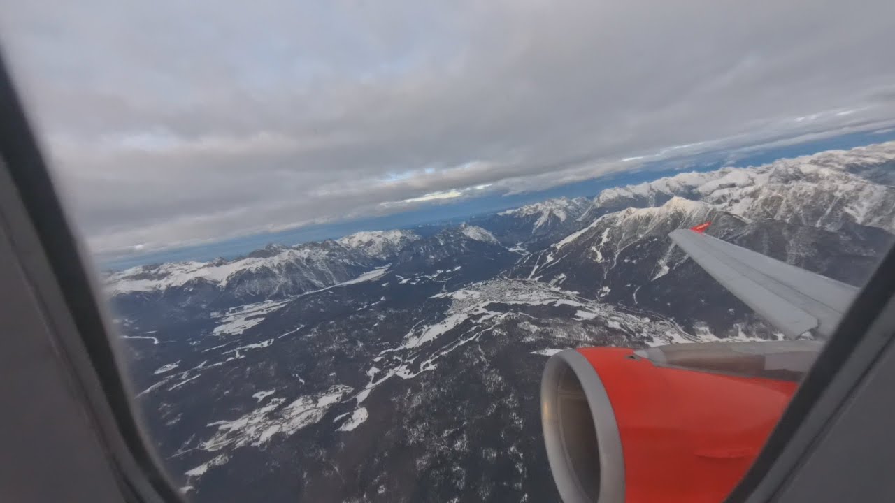 Innsbruck to London Gatwick | FULL FLIGHT | 30mph wind | easyJet