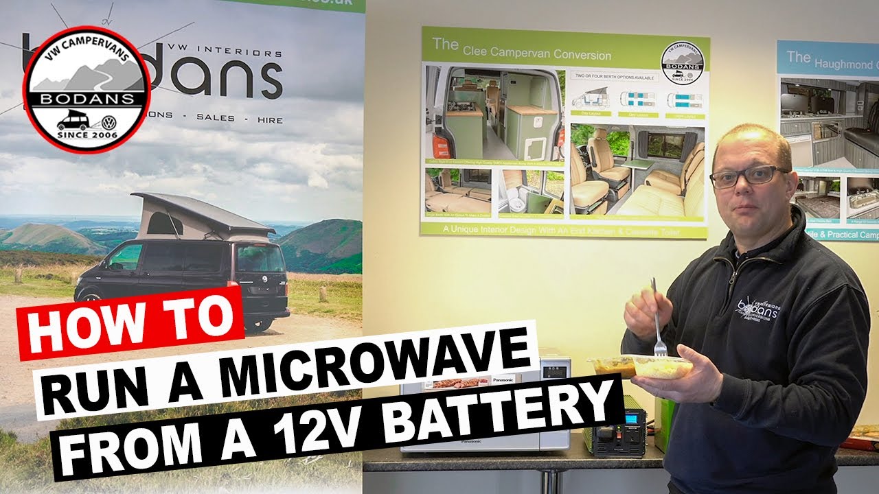 How To Run A MICROWAVE From A 12v Leisure Battery In A VW Campervan Off Grid