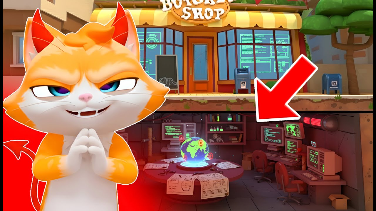 Building the ULTIMATE SECRET BASE in the Butcher Shop in I AM CAT VR!