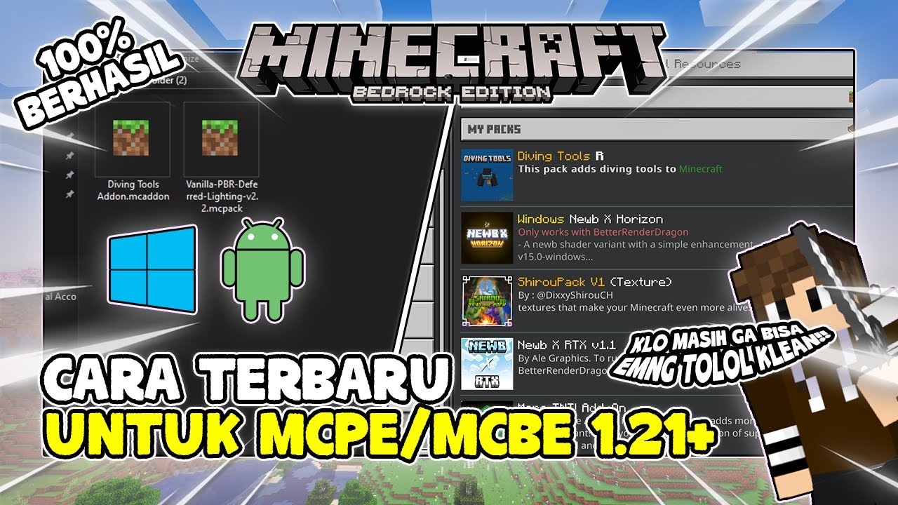 Cara Terbaru 2024 Pasang Addon, Shaders, Dan Texture Di Minecraft Bedrock/MCPE