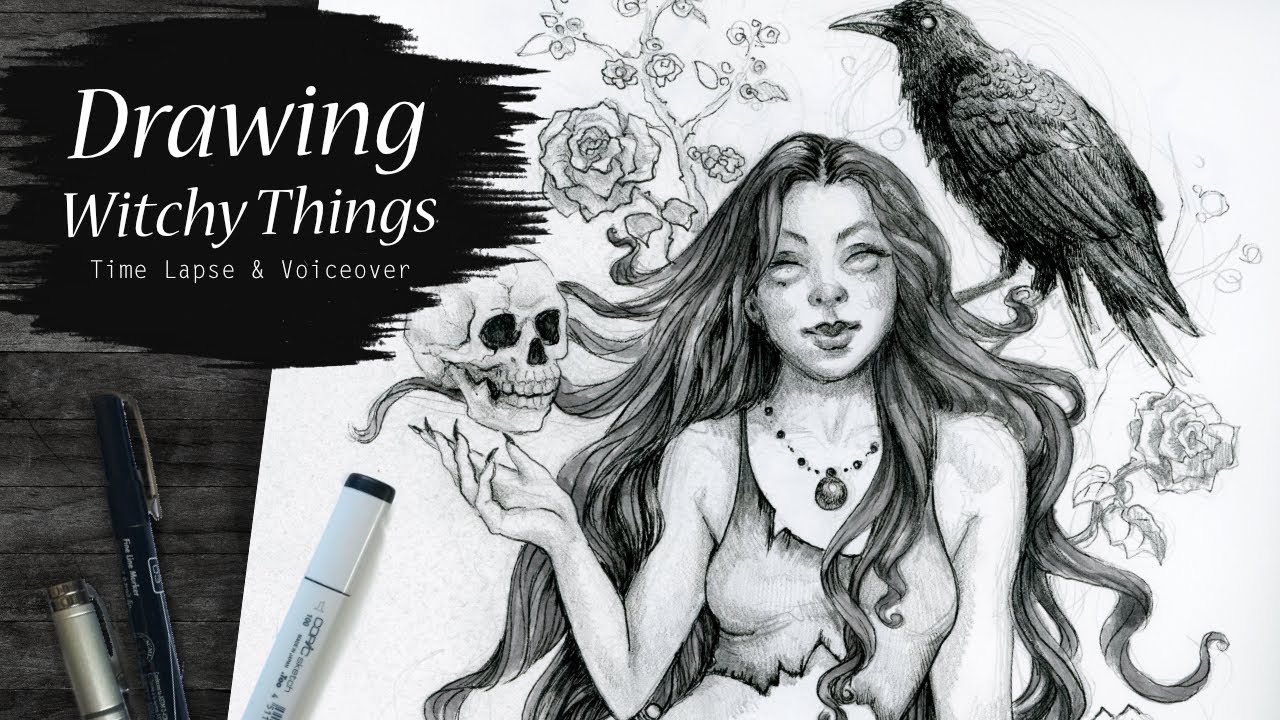 Demon Witch Drawing - Overcoming Artist Perfectionism and Self-Doubt Talk