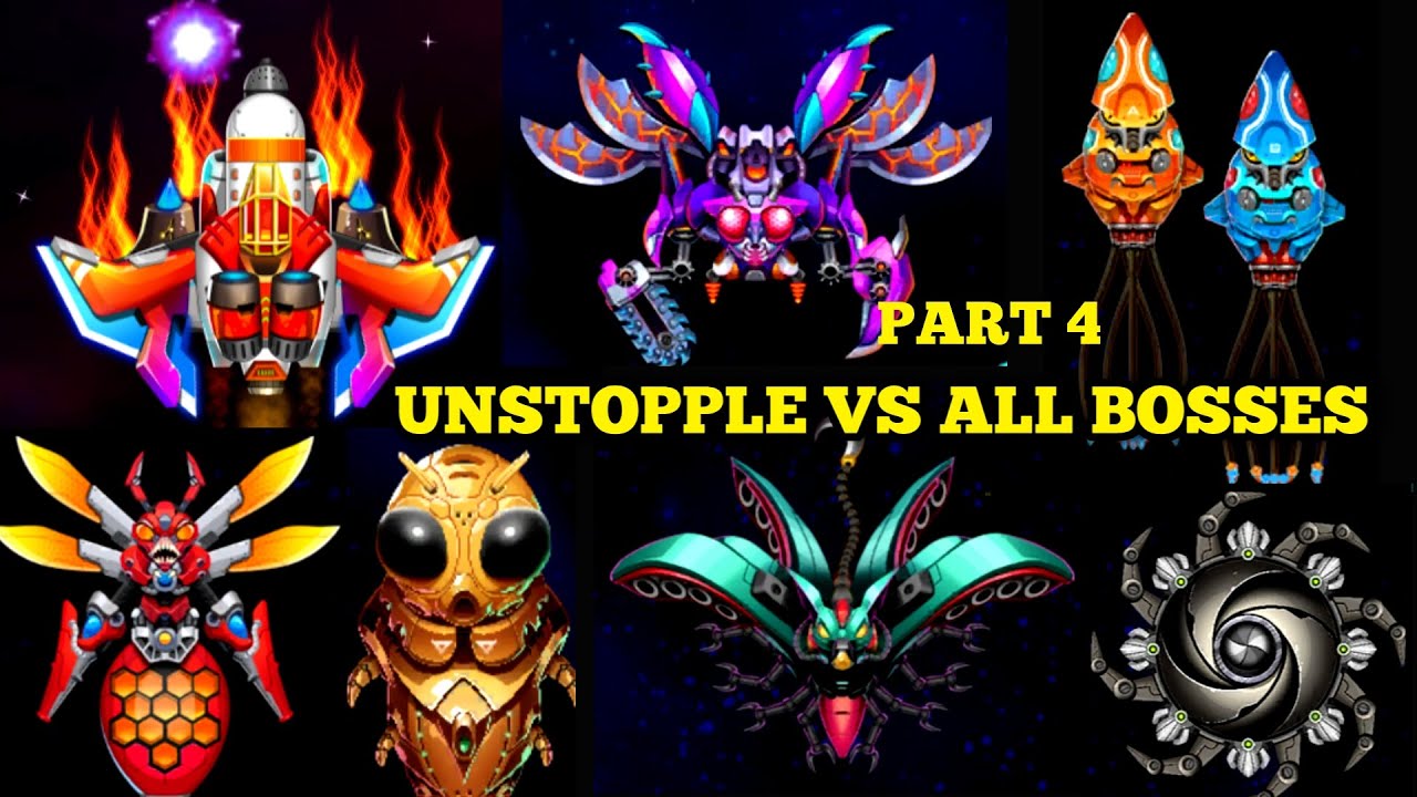 Space shooter Galaxy attack Galaxy shooter | Unstoppable vs All bosses 2021 part 4 bosses 31 to 37