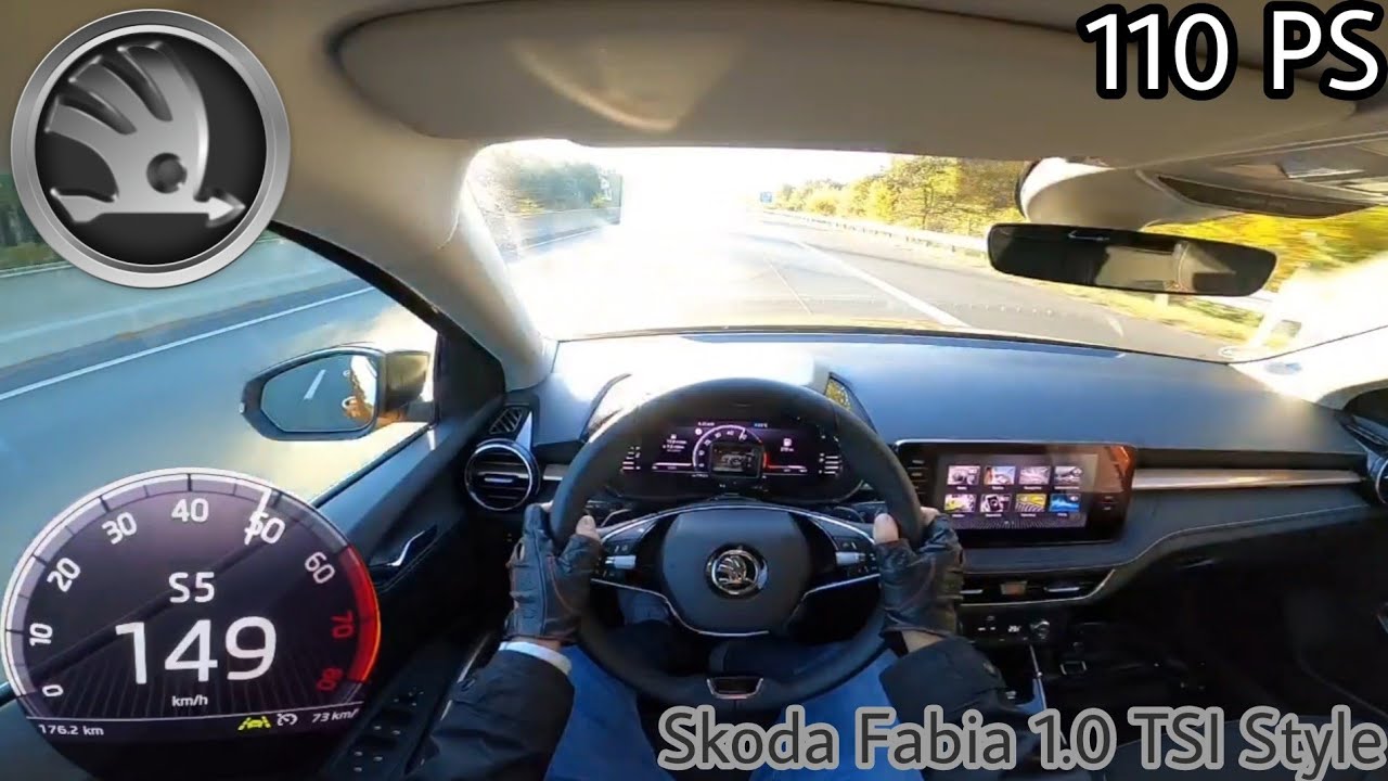 2021 Skoda Fabia 1.0 TSI (110 PS) Style POV Testdrive AUTOBAHN Beschleunigung & Speed