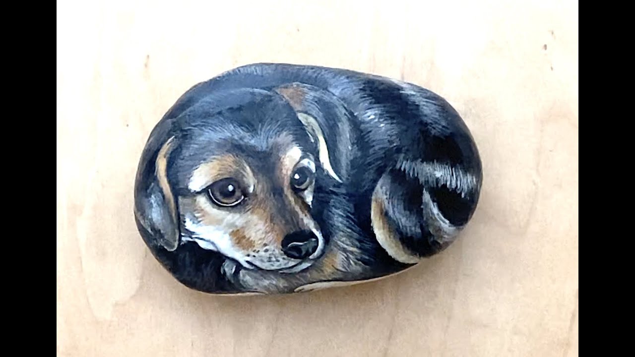 How to paint a dog rock 1