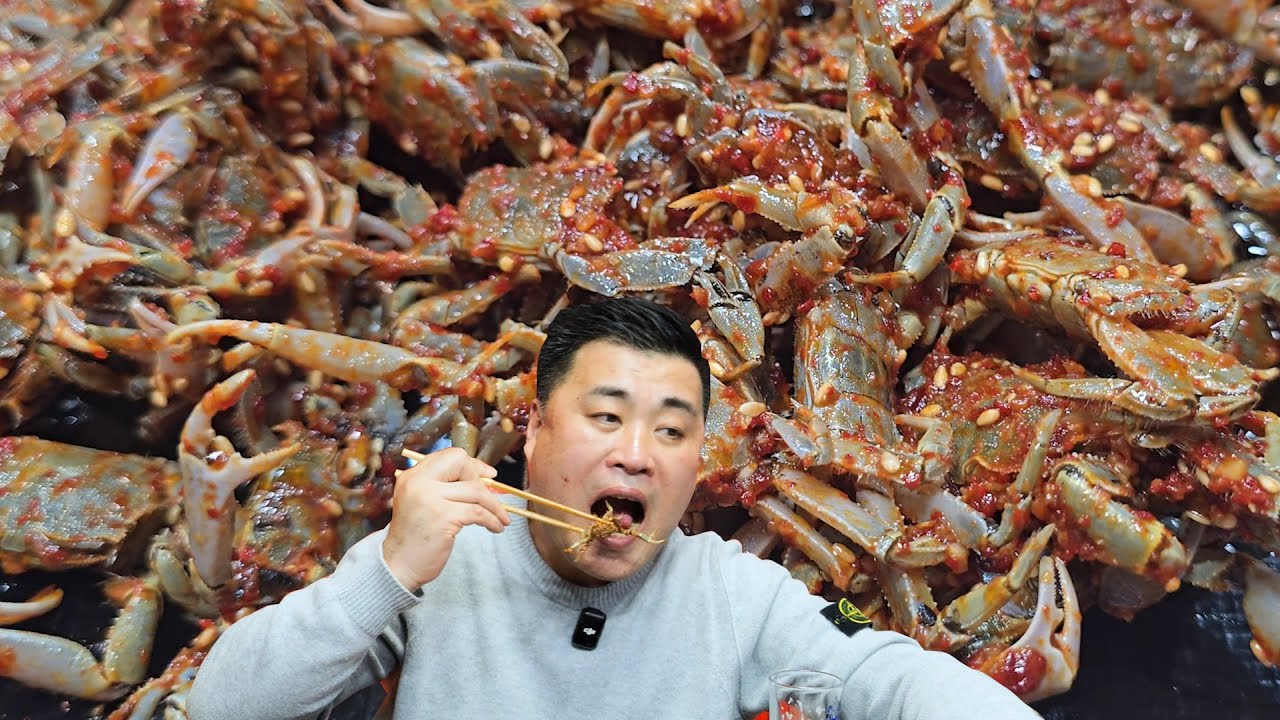 봄맞이 살아있는 칠게무침,칠게튀김,칠게간장게장을 먹어봤습니다!!