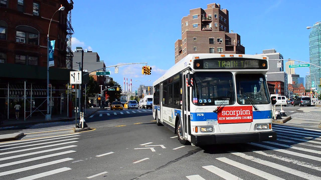 2002 Orion VII CNG 7578 On The G Train Subway Shuttle @ The Pulaski Bridge