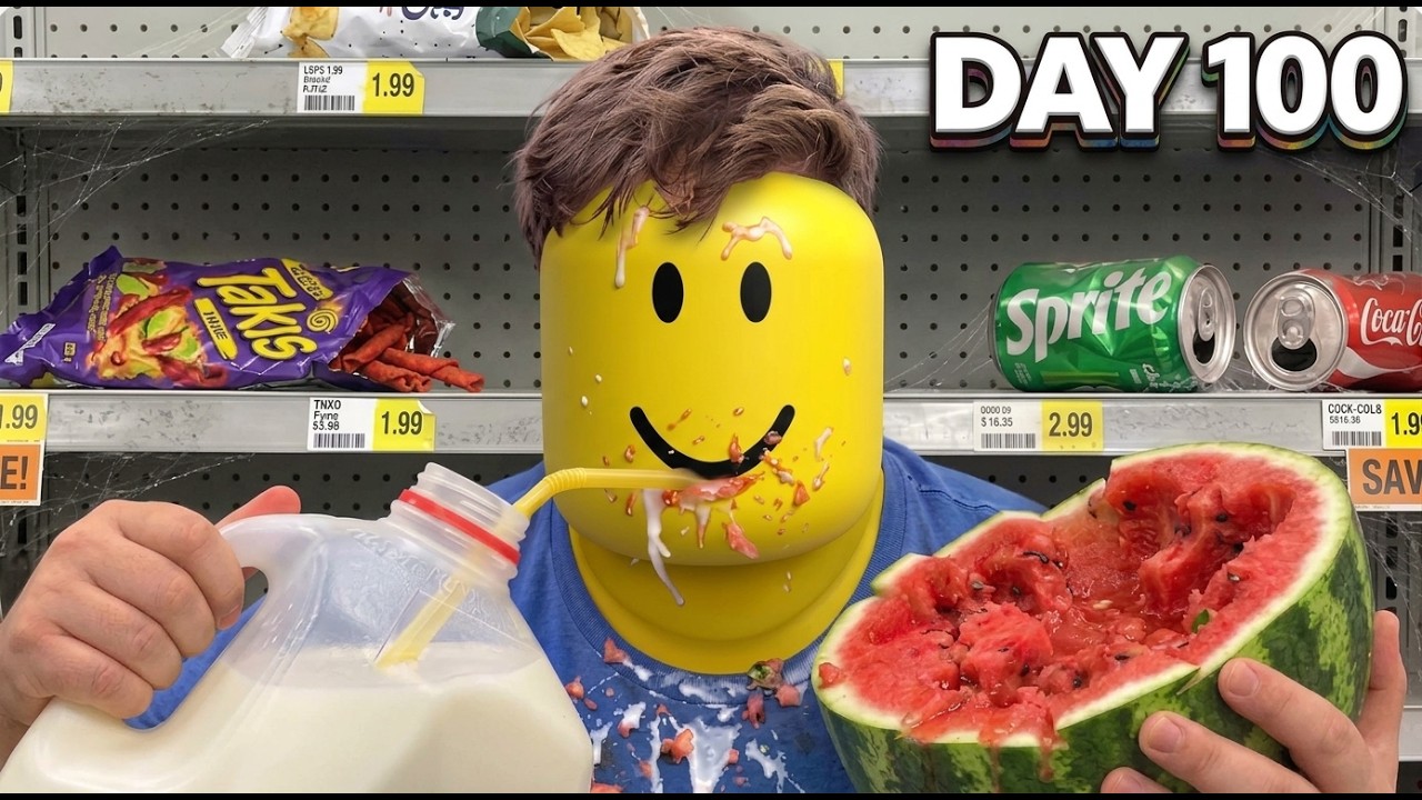 Eat Everything in A Grocery Store, Win $1,000,000 in Roblox Video Game - Walkthrough