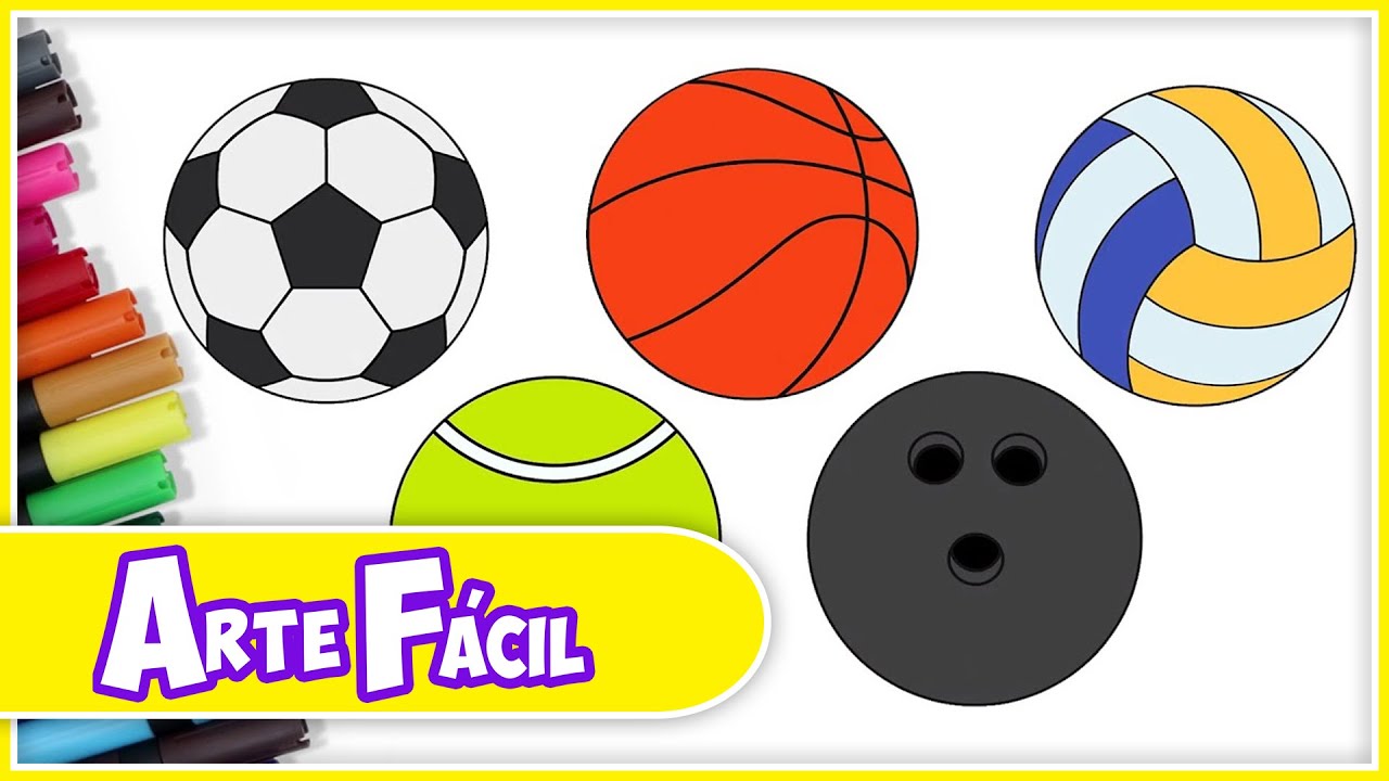 Como Desenhar Bolas de Esportes | Aprenda a Desenhar | Para Crianças | Arte Fácil