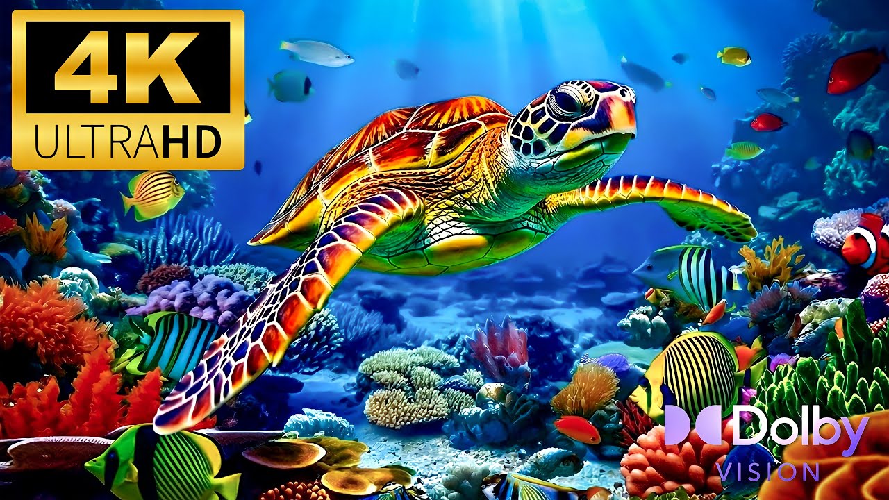 Stunning Coral Fish Aquarium 🌈 | 4K HDR OLED Dolby Vision 60FPS