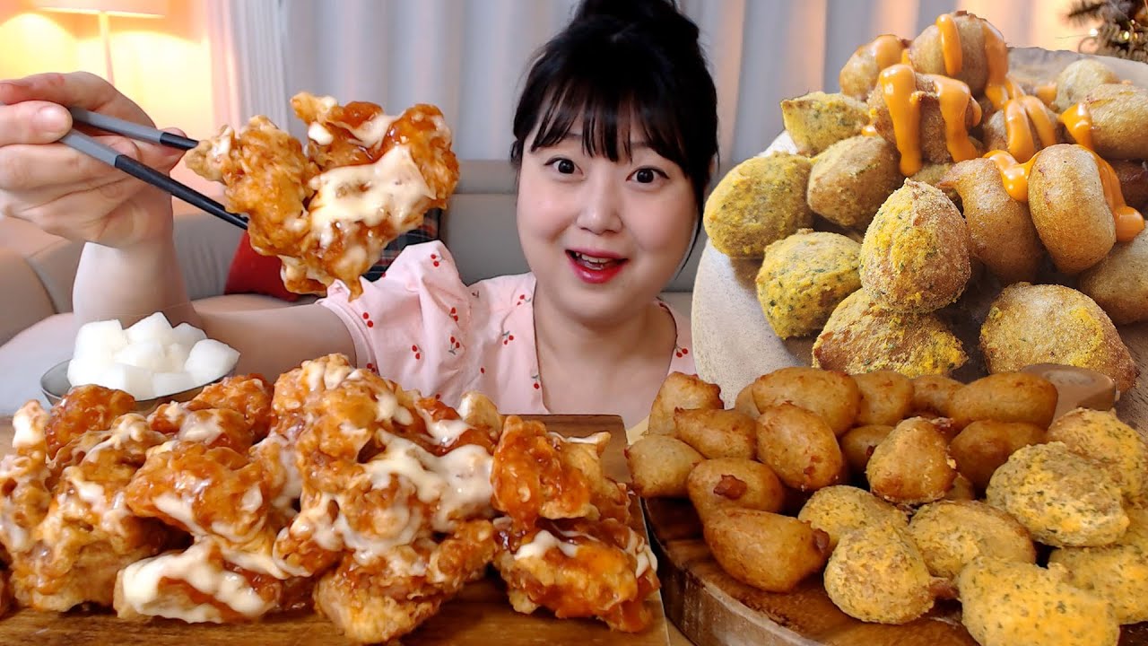 처갓집 슈프림양념치킨 파삭파삭 강릉길감자 뿌링클&불닭마요 먹방 Supreme Yangnyeom Chicken Fried Potato Koreanfood Mukbang