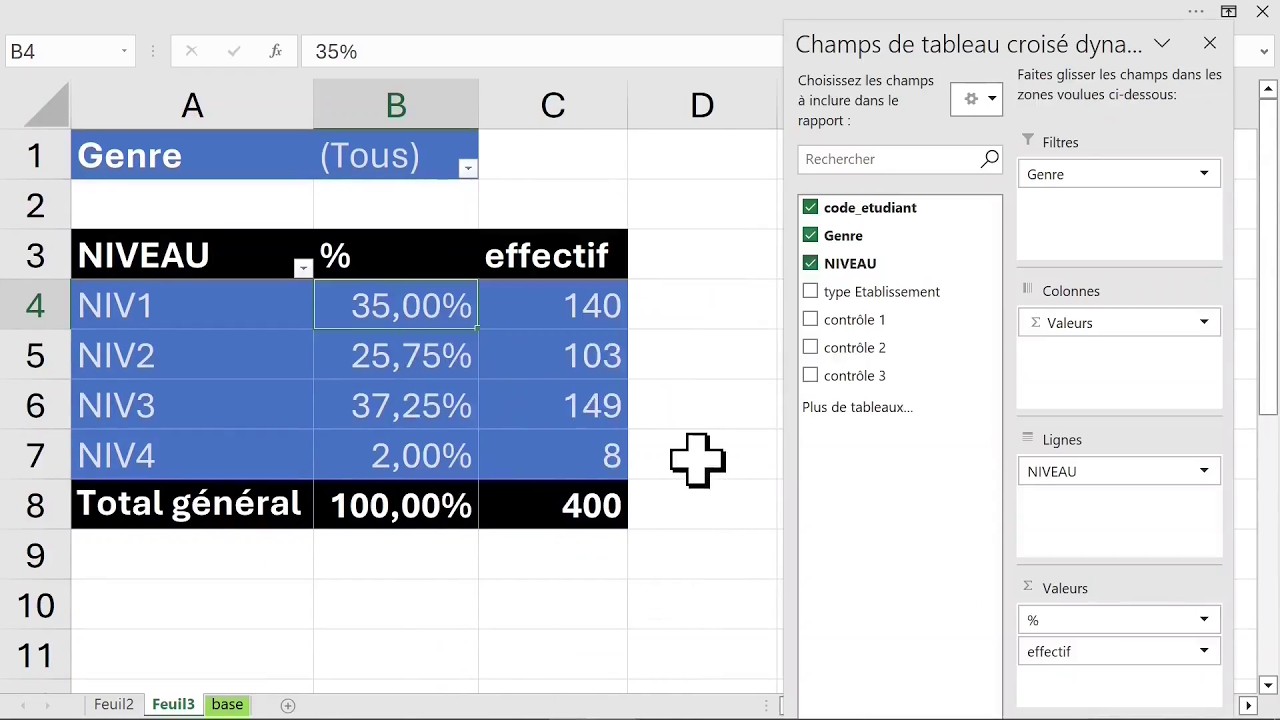 EXCEL comment analyser des données avec des tableaux croisés dynamiques exemple pratique