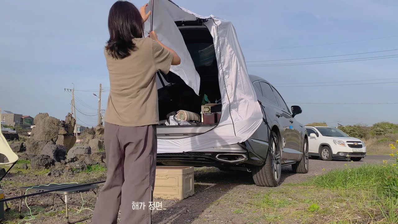 ep01.제주도바다에서나홀로차박/GV80쿠페로차박하기/샤브샤브와골뱅이무침에맥주한잔/솔로캠핑