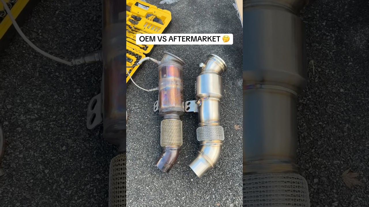 OEM vs Aftermarket catted downpipe #toyota #m3 #g80 #g80m3 #supra #bmw #grsupra #mk5supra #car #cars