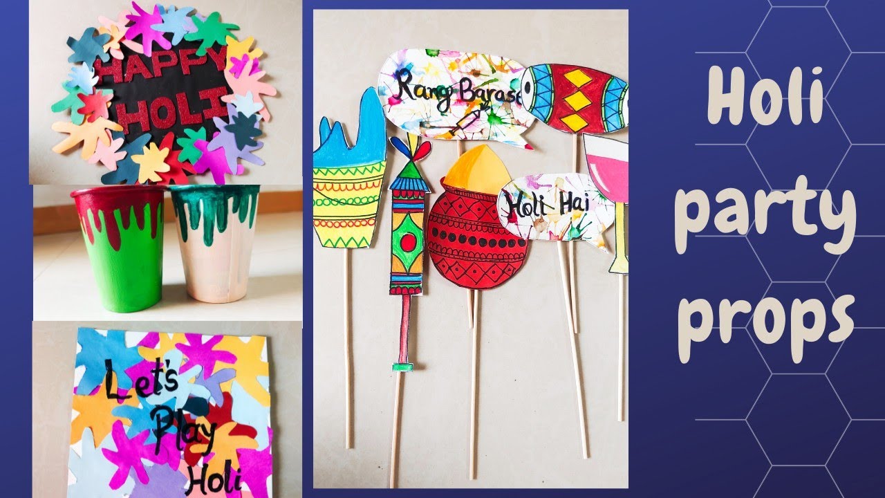 Holi decoration idea/Holi craft idea/ DIY Holi craft/Holi party theme decoration /Holi party props