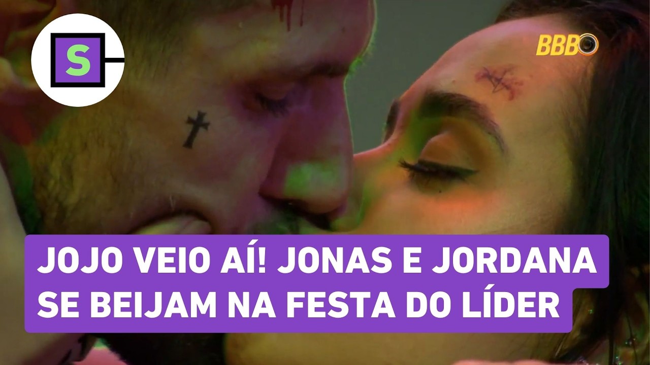 BBB 26: Jonas e Jordana se beijam durante Festa do L&iacute;der!