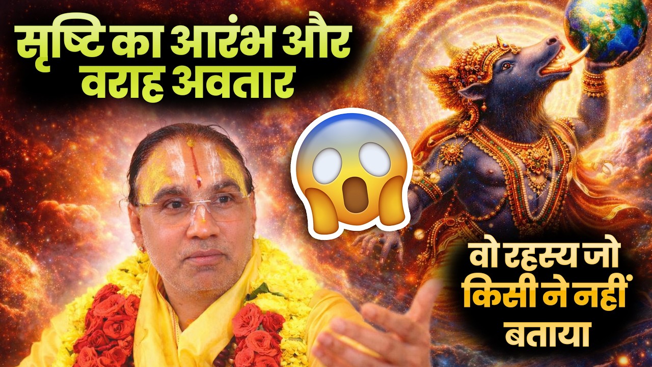 सृष्टि की शुरुआत और भगवान के वराह अवतार का ऐसा प्रसंग आज तक किसी ने नहीं सुनाया होगा-Raghavcharya Ji
