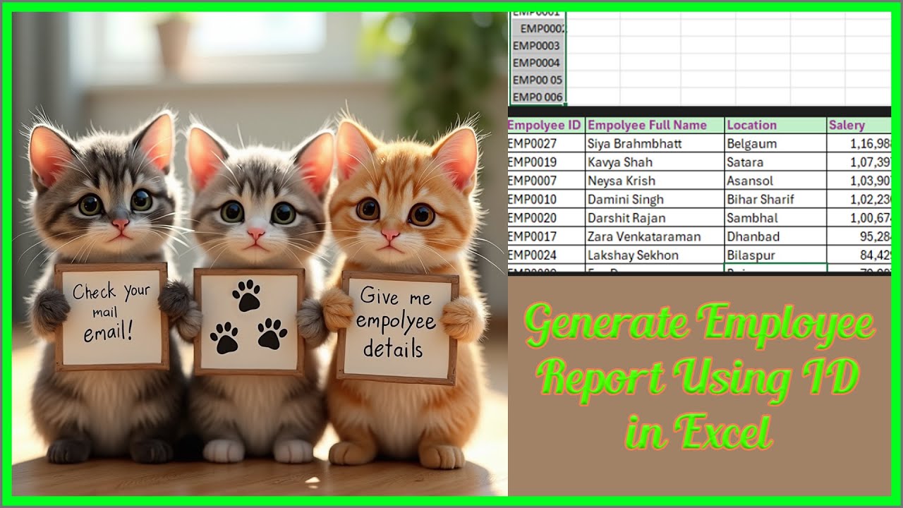 Generate Employee Report Using ID in Excel | Real World Excel Project for Beginners