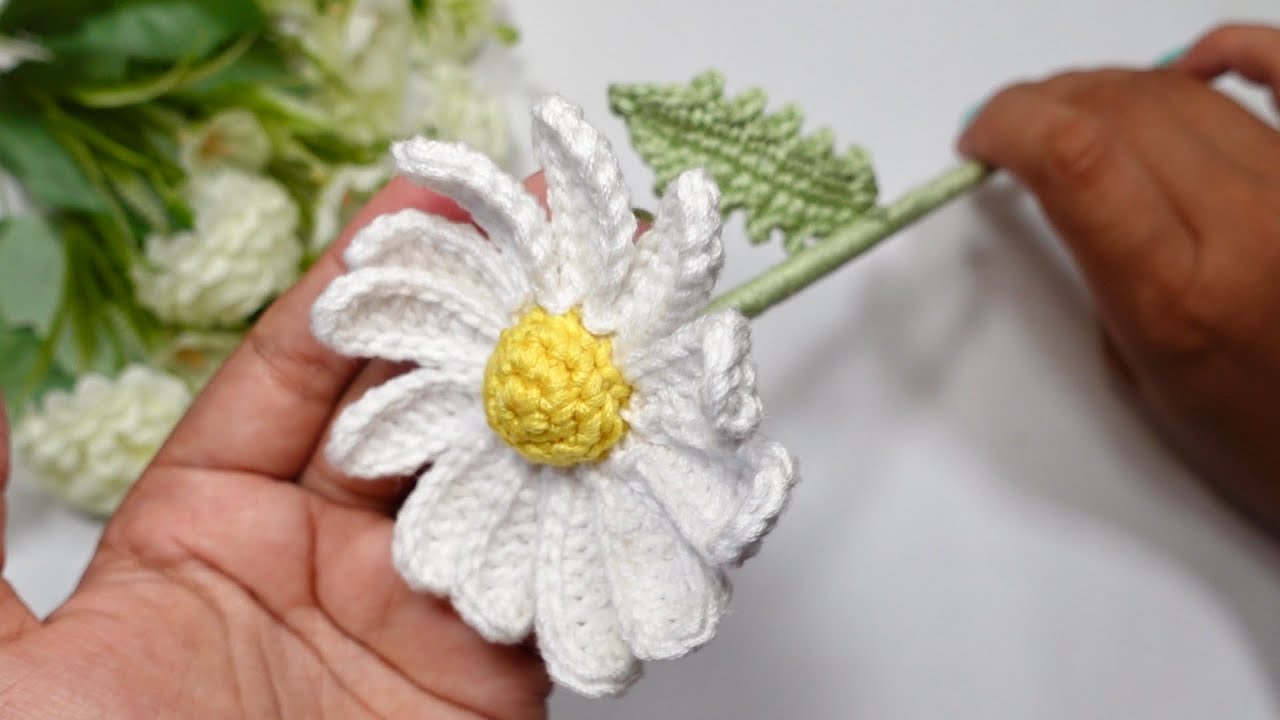 MARGARITAS A CROCHET 🌸| PATRÓN 3D|  PASO A PASO | FÁCIL Y RAPIDO