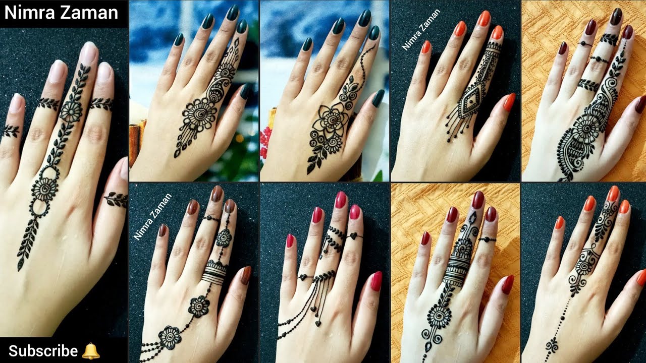 10 different fingers mehndi designs | easy one finger mehndi designs for beginners @nimrazaman