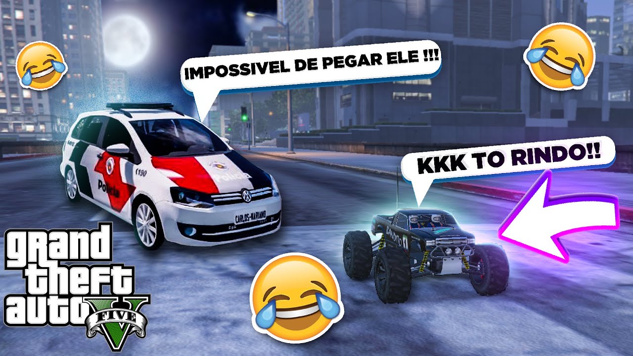 DEI FUGA NA POLICIA COM O CARRINHO DE CONTROLE REMOTO NO GTA RP !!
