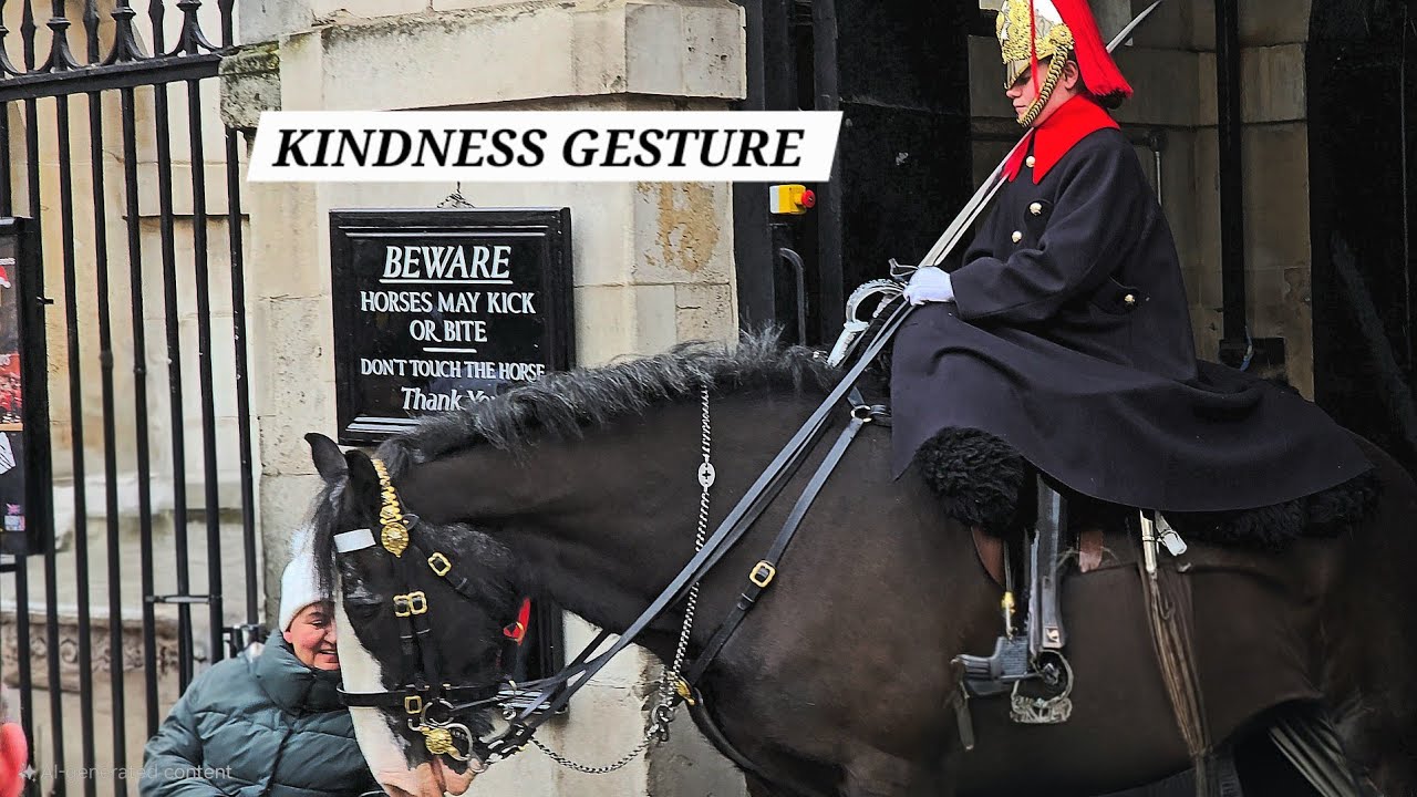 KINDNESS GESTURE BY THE KING'S GUARD