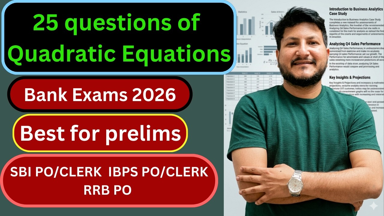 25 Questions of Quadratic Equations | SBI PO/CLERK | IBPS PO/CLERK | Bank Exams 2026 | Jay Saraswat