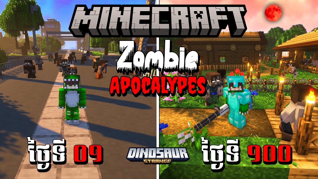ខ្ញុំបាន Survived នៅក្នុងវគ្គ Minecraft : Zombie Apocalypse ចំនួន ១០០ ថ្ងៃ