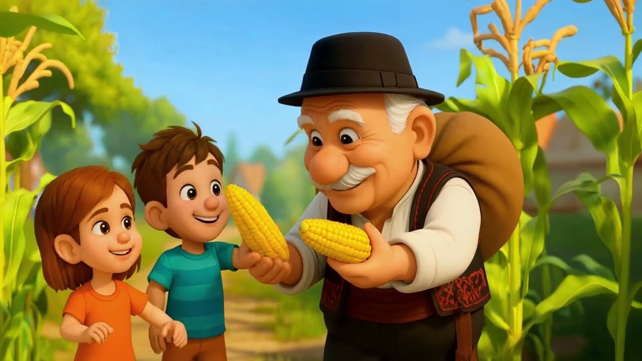 🌽 Moșul Buburuz - C&acirc;ntec Animat Vesel pentru Copii | Poveste cu Porumb și Harbuz