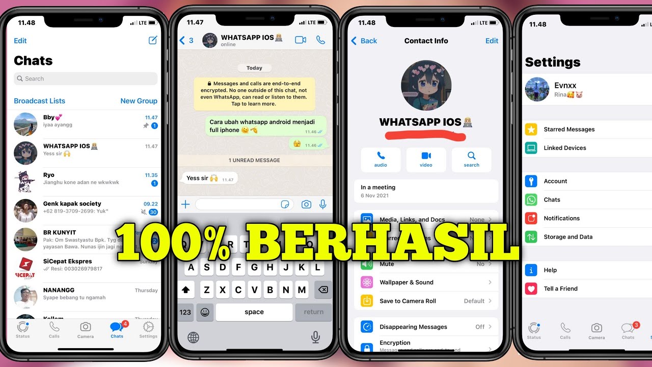 update cara mudah ubah WhatsApp android menjadi full iPhone 100% berhasil semua hp android