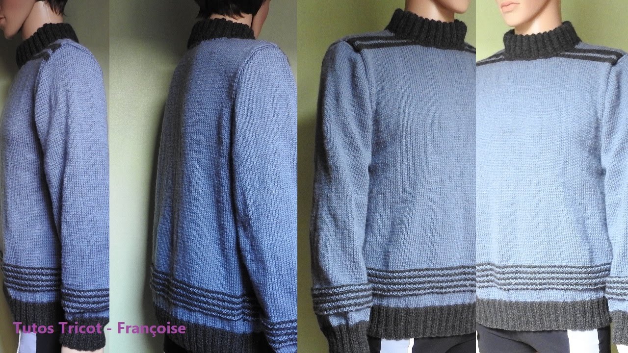 Tuto Tricot Pull Homme M - L - XL - XXL (création) - Pull Homme facile à tricoter / Knit sweater