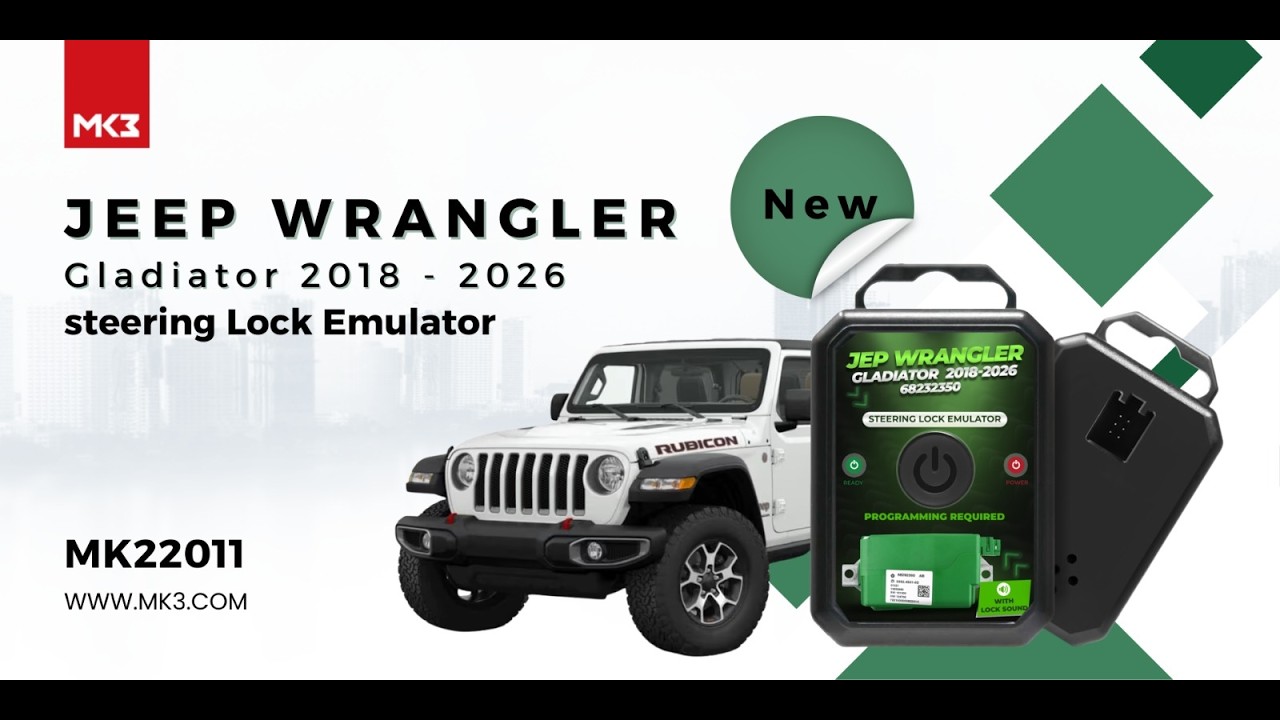 Steering Lock Emulator for Jeep Wrangler & Gladiator (2018–2026) | Plug & Play Solution