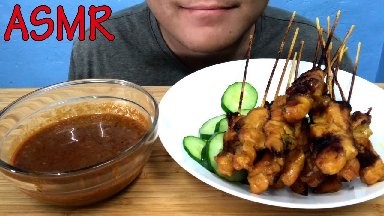 ASMR Chicken Satay (Sate Ayam) | EATING SOUND | Mukbang