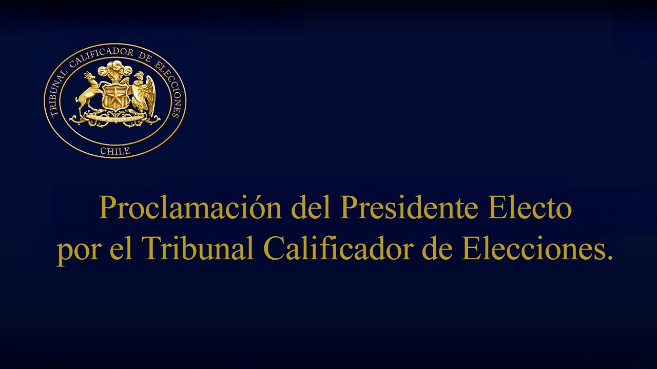Proclamación del Presidente Electo por el Tribunal Calificador de Elecciones