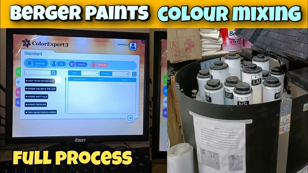 Berger Paints Colour Mixing Full Process || how to refill paints mixing machine