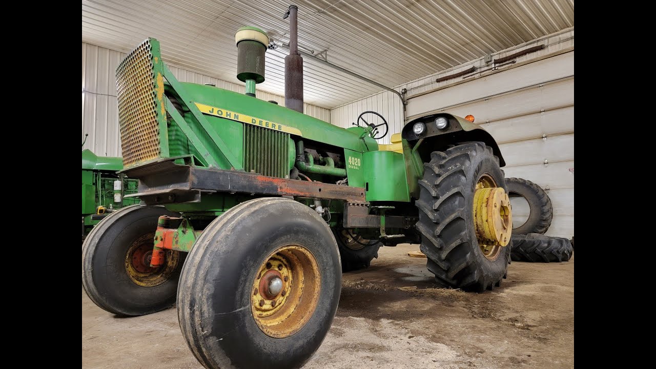 Big new rubber for the 4020 and hualing scrap iron!