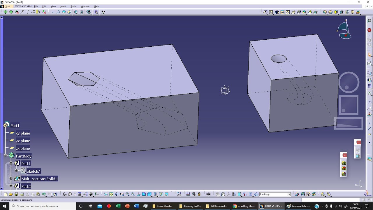 Catia v5 020: Removed Multi Sections Solid