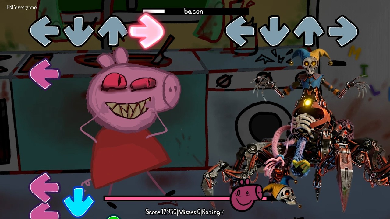 fnf Poppy Playtime 5 the Prototype vs Peppa all sing Bacon | Friday Night Funkin' (67 meme song)