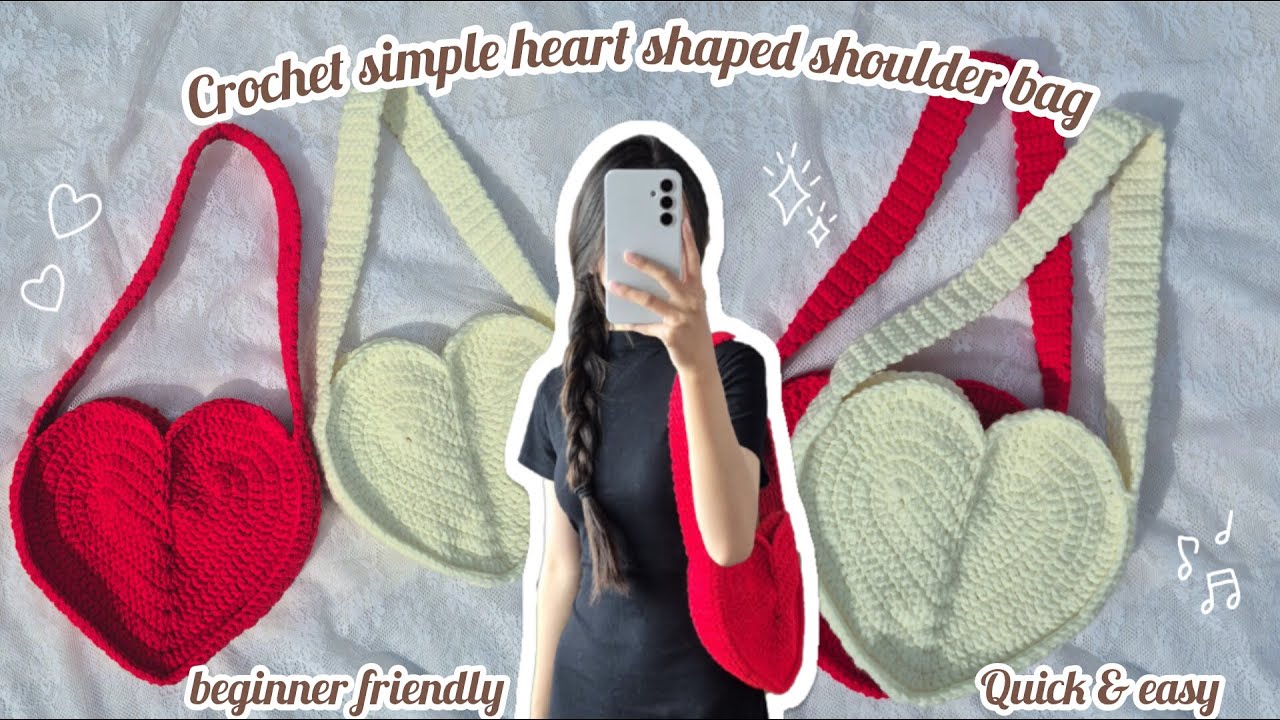 Crochet simple heart shaped ❤️ shoulder bag Tutorial | Quick and easy | step by step
