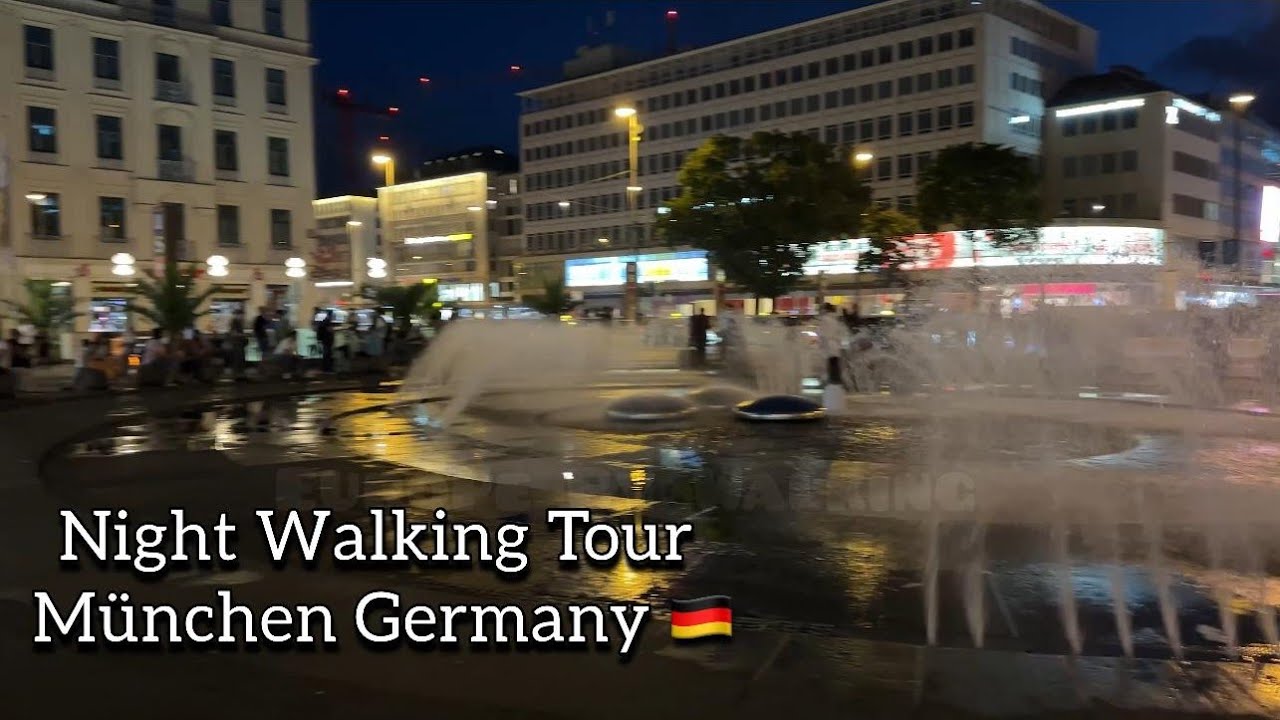 Nighttime in Munich | München A Walk Through the City By| Europe By Walking