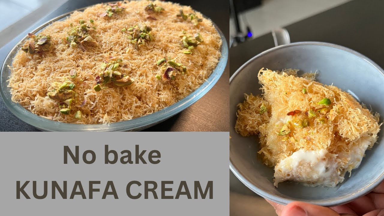 Kunafa cream.. no bake recipe.. eid dessert.. middle eastern dessert
