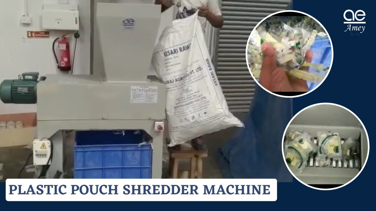 Plastic Pouch shredding Machine | Plastic Waste Recycling Machine #plasticrecycling