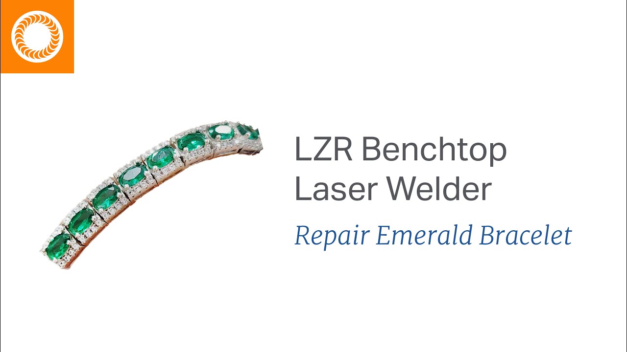 Laser Welding a Silver Bracelet Set with Emeralds with the Orion LZR Benchtop Laser Welder
