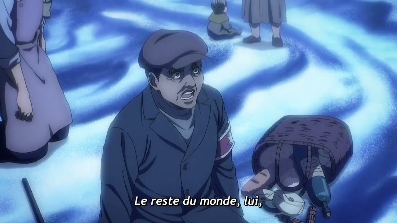 Eren parle aux Eldiens via le Titan Originel apr&egrave;s avoir d&eacute;clench&eacute; le Grand Terrassement ! SNK