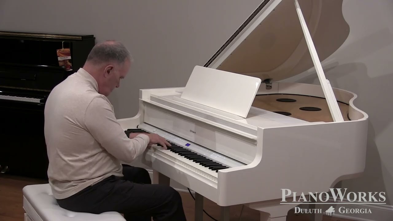 Pre-Owned Roland GP-9 (2023) Digital Baby Grand Piano in White | PianoWorks
